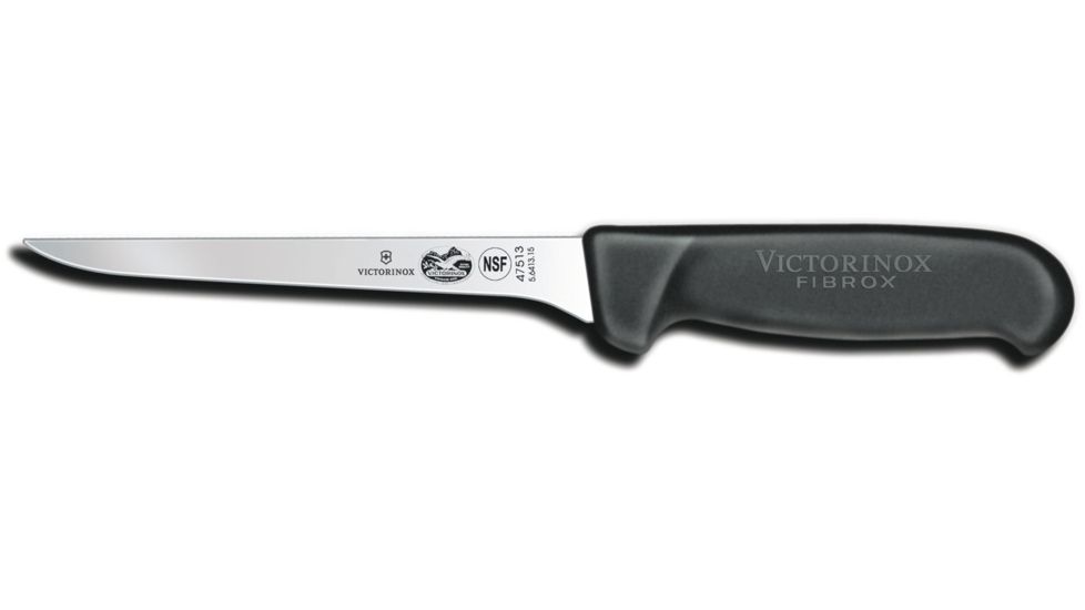 Victorinox 6in Flexible Boning Knife w/ Fibrox Handle, Black 47513