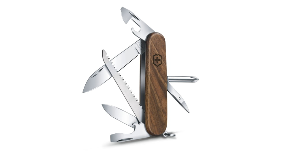 Victorinox Hiker Wood Swiss Army Pocket Knife, Walnut, 91mm, 1.4611.63-X1
