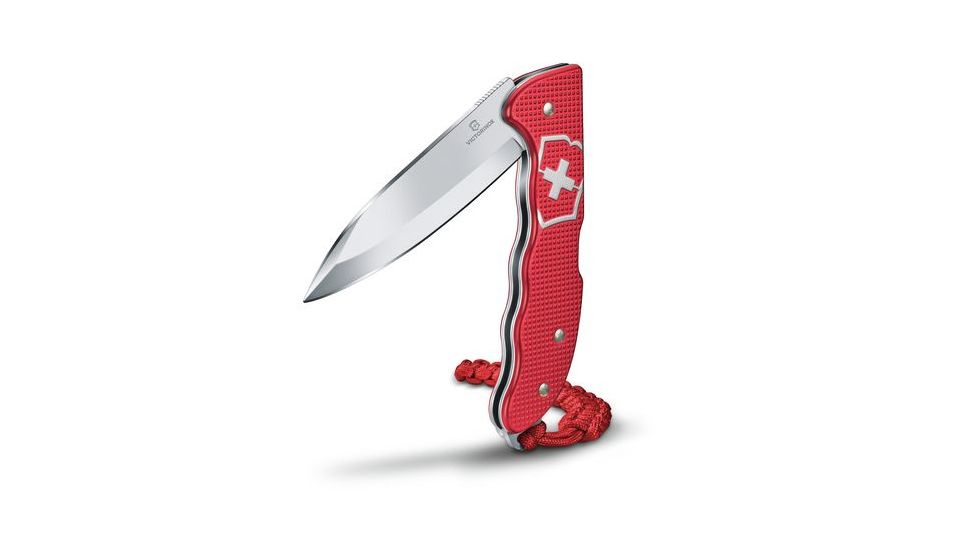 Victorinox Hunter Pro Alox Folding Knife with Clip and Paracord, Red, 130mm 0.9415.20