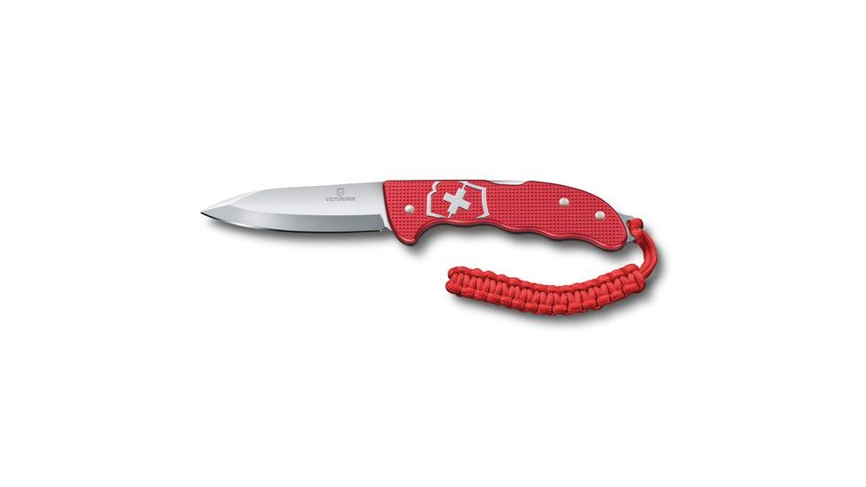 Victorinox Hunter Pro Alox Folding Knife with Clip and Paracord, Red, 130mm 0.9415.20