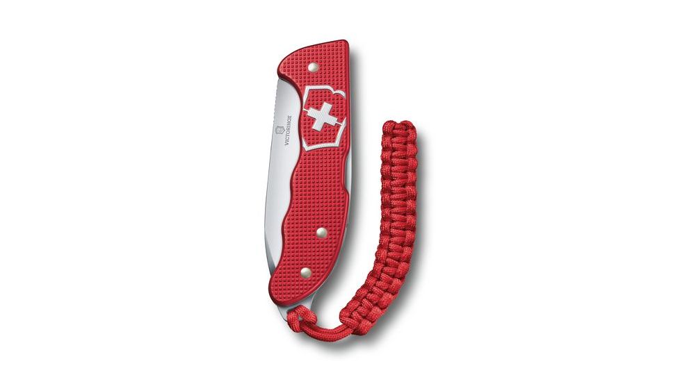 Victorinox Hunter Pro Alox Folding Knife with Clip and Paracord, Red, 130mm 0.9415.20