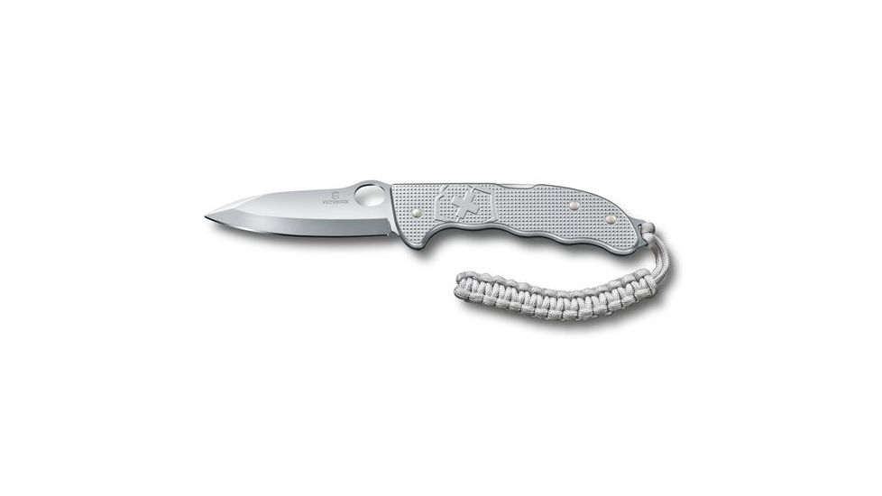 Victorinox Hunter Pro Alox Folding Knife with Clip and Paracord, Silver, 130mm 0.9415.M26