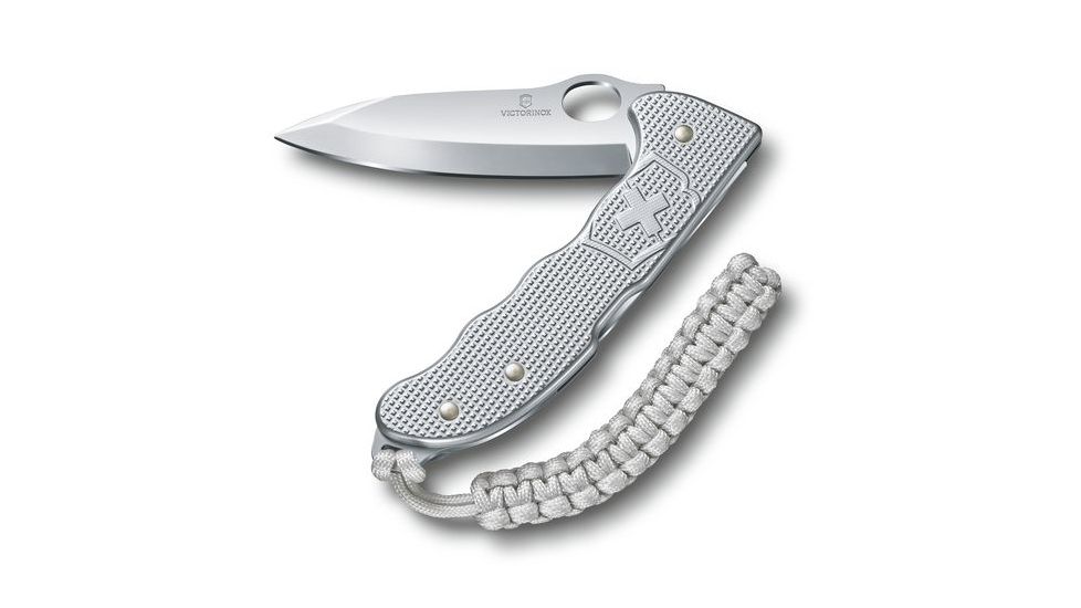 Victorinox Hunter Pro Alox Folding Knife with Clip and Paracord, Silver, 130mm 0.9415.M26