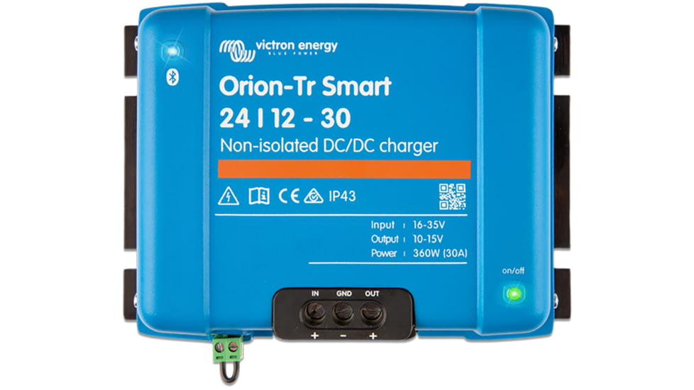 Victron Energy Orion-TR Smart DC-DC Non-Isolated Charger / Power Supply, 10-15 volts, 30 amps, 360W, Blue, ORI241236140