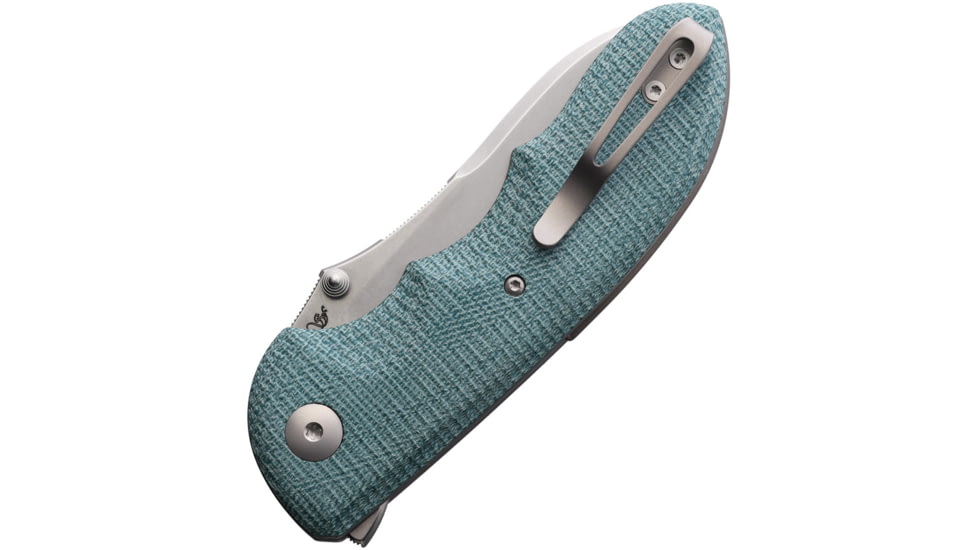 Viper Moon Button Lock Folding Knife, 3.5in, MagnaCut Steel, Stonewashed Blade, Green Canvas Micarta Handle, V6010TE