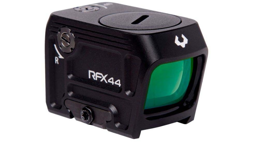 Viridian Weapon Technologies RFX44 Compact Green Dot Reflex Sight, 5 MOA Green Dot Reticle, Picatinny High Mount for 1/3 Co-Witness, Black, 981-0113