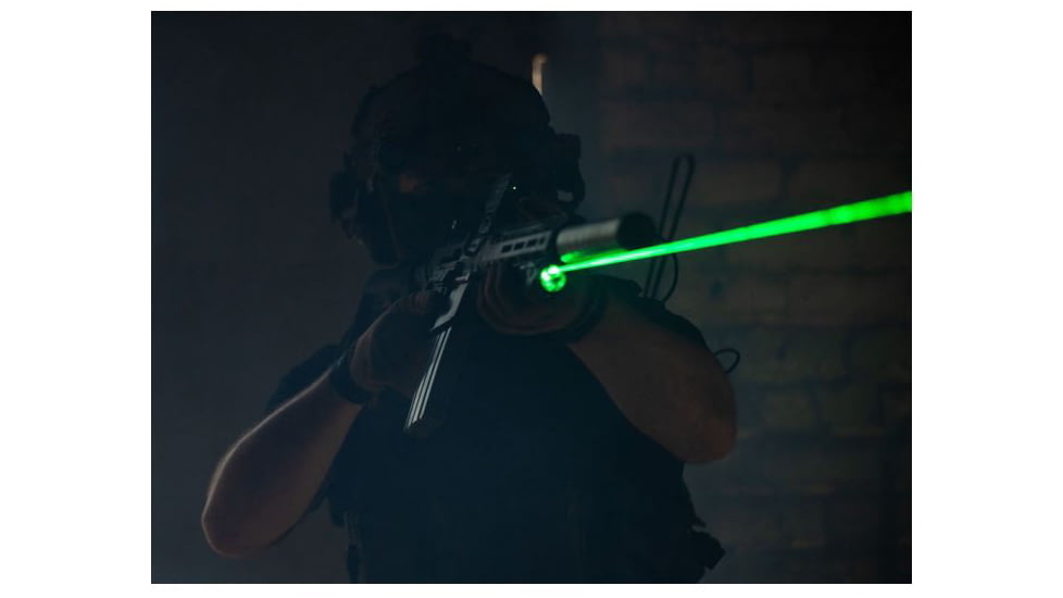 Viridian Weapon Technologies 4LUX 2K DUO 1850 Lumens Angled Foregrip LED Weapon Light with Green Laser, Rechargeable Lithium Battery, Rifle, FDE, 912-0104