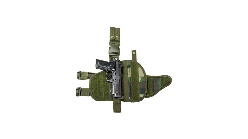 VISM 2955 Tactical Drop Leg Adjustable Holster, Woodland Camo CVDLHOL2955WC