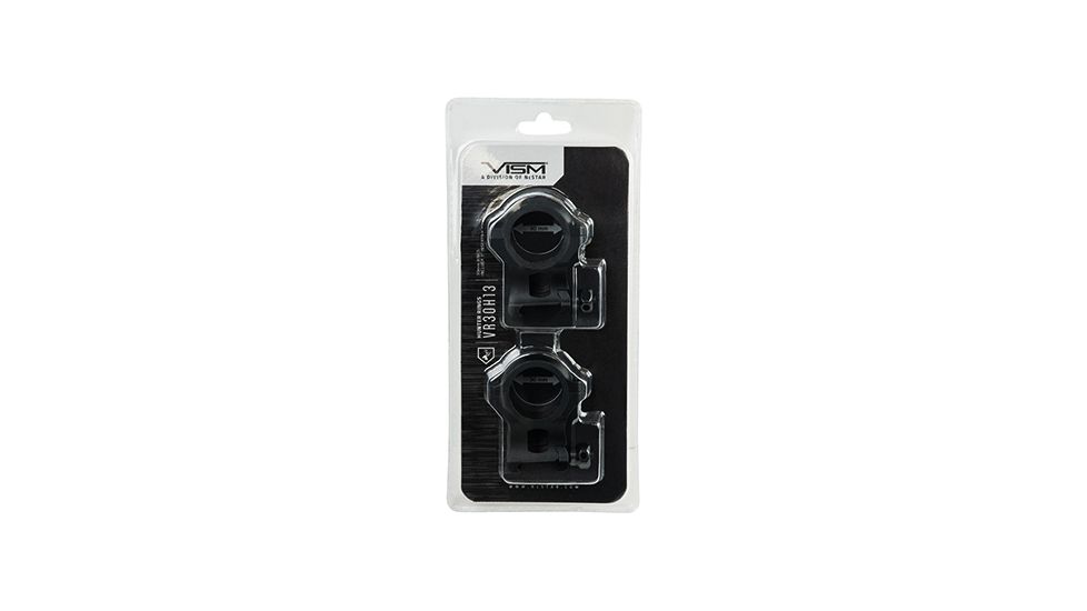 VISM 30mm Hunter Rifle Scope Rings/1.3In Height, Black VR30H13
