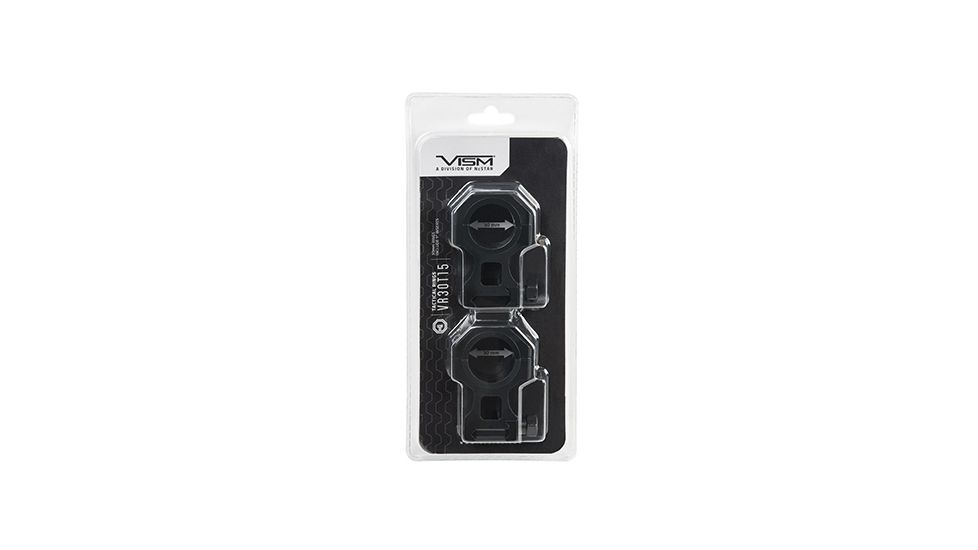 VISM 30mm Tactical Rings/1.5In Height, Black VR30T15