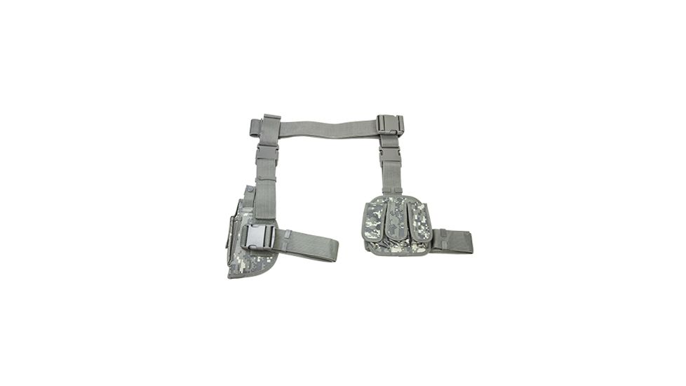VISM 3Pcs Drop Leg Gun Holster And Magazine Holder/Digital Camo, DIGITAL CAMO CV2908D