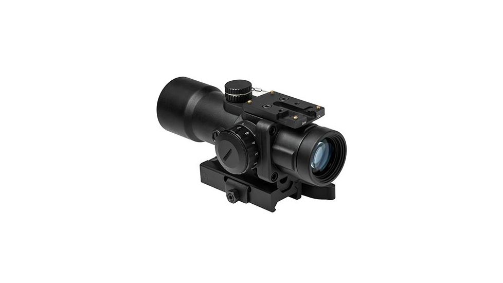 NcSTAR 3.5x32 Blue/Green Illum. Compact Prismatic Optic Rifle Scope, Urban Tactical Ret., Green Lens SEECPRQ3532G