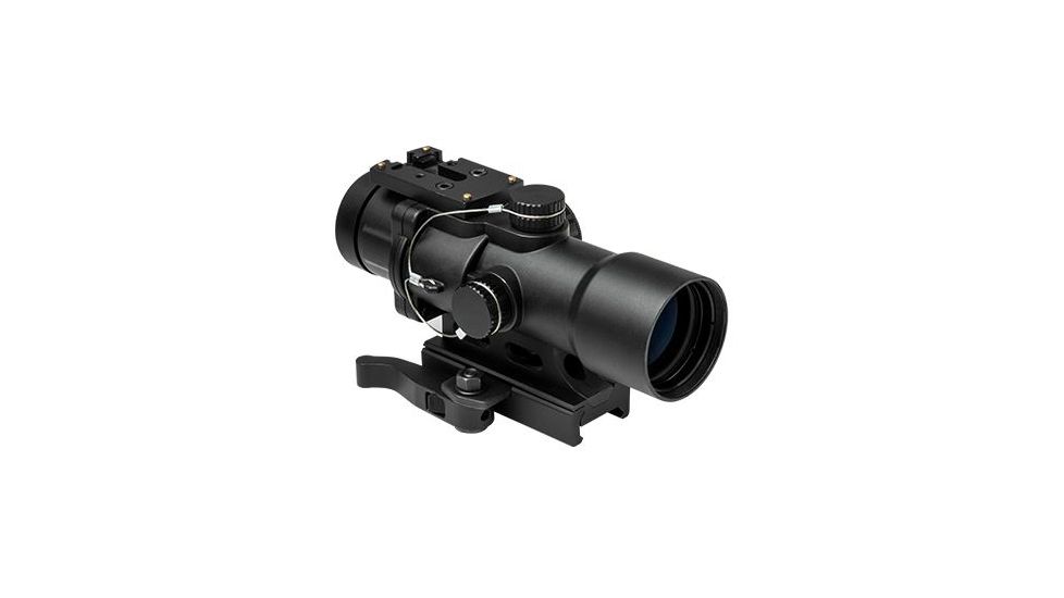 NcSTAR 3.5x32 Blue/Green Illum. Compact Prismatic Optic Rifle Scope, Urban Tactical Ret., Green Lens SEECPRQ3532G