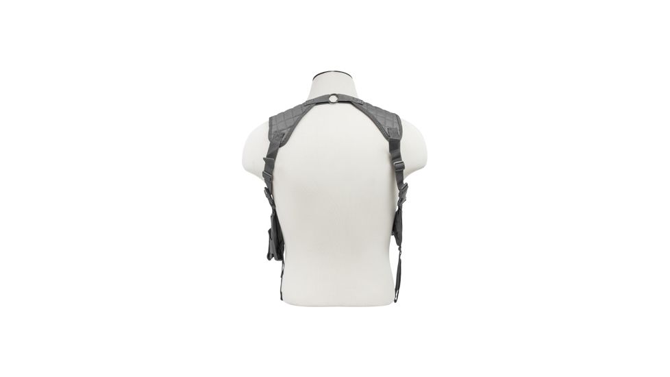 VISM Ambidextrous Horizontal Shoulder Holster/Double Magazine Holder/Urban Gray, URBAN GRAY CV2909U