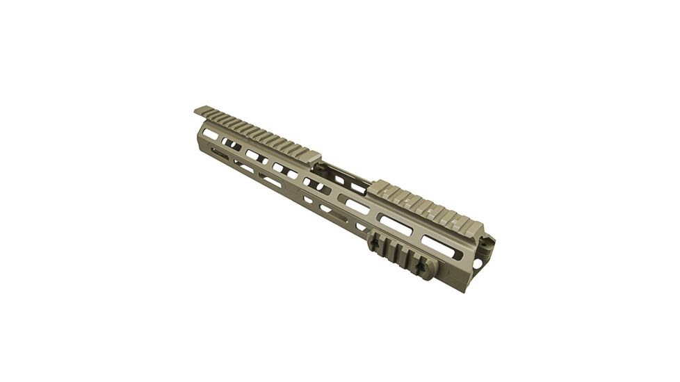 VISM AR15 M-Lok Handguard/ Two Piece/ Drop In Fit/ Carbine Extended Handguard Length/ 13.5 L, Tan VMARMLCET