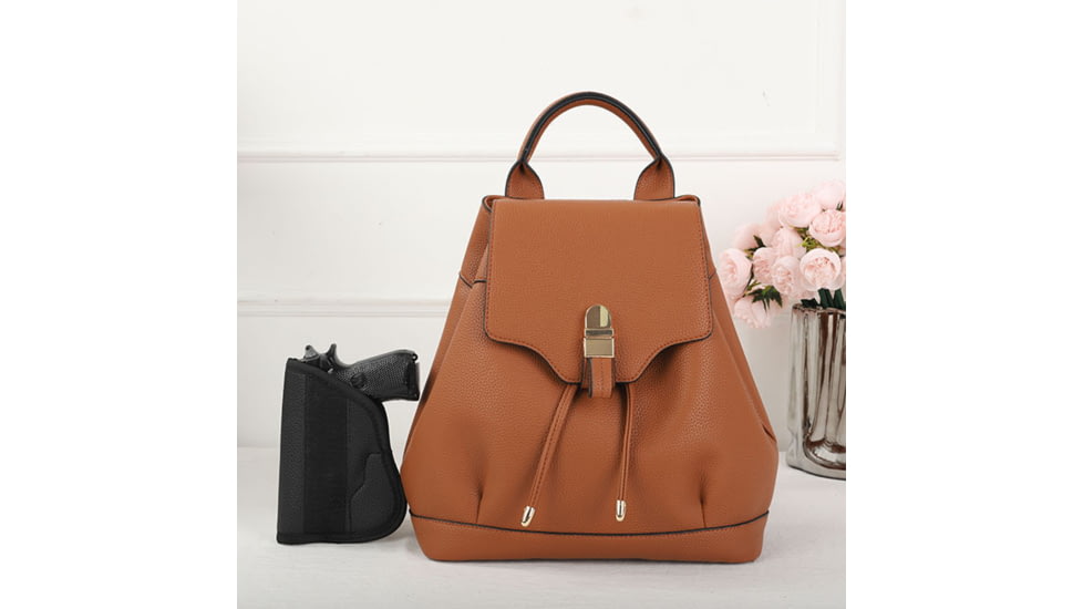 VISM BW2338 PU Daypack, Brown, BW2338BR