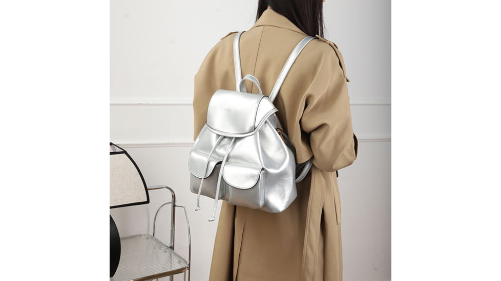 VISM BW9948 PU Daypack, Silver, BW9948S
