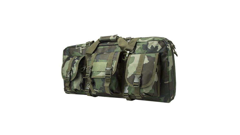 Vism Deluxe AR and AK Pistol, Subgun Gun Case w/3 Accessory Pockets, 28x13in, Woodland Camo CVCPD2962WC-28