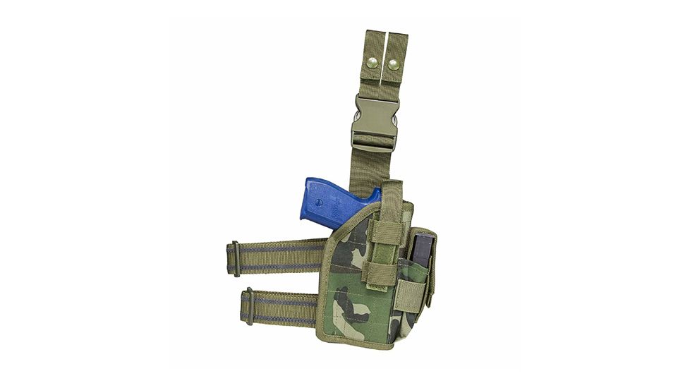 Vism Drop Leg Universal Holster , Woodland Camo, CVDLHOL2954WC