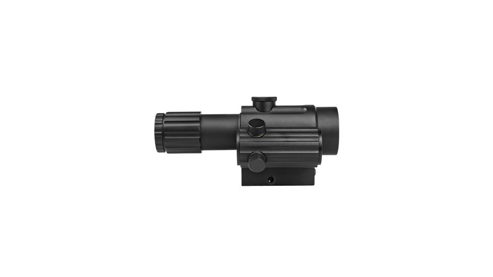 VISM Duo Series 4X34 Scope/Built In Offset Green Dot Relflex Sight/Blue Ill. Urban Tactical Reticle/Picatinny Base/Green Lens, BLACK VDUO434DGB
