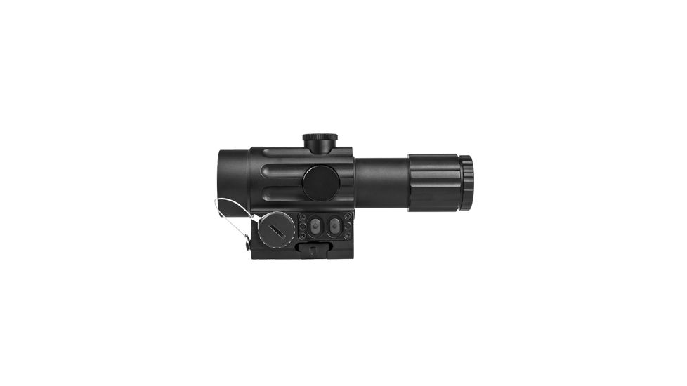 VISM Duo Series 4X34 Scope/Built In Offset Green Dot Relflex Sight/Blue Ill. Urban Tactical Reticle/Picatinny Base/Green Lens, BLACK VDUO434DGB