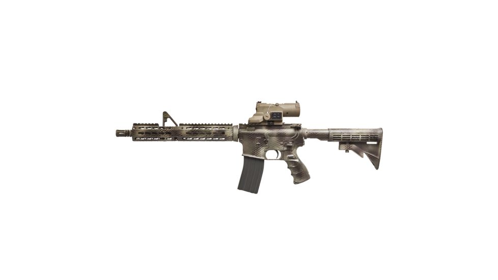 Vism ECO 4X34 Prismatic Rifle Scope w/ Green Laser, Red/White LED Navigation Light, Tan VECO434QRTM2