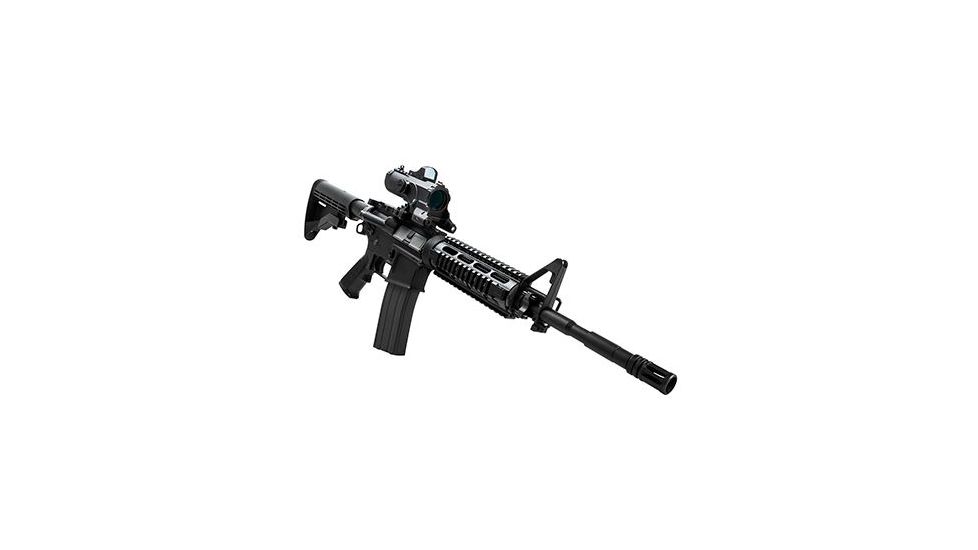 VISM ECO Prismatic Scope 4X Scope/Laser &amp; NAV LED/Green Micro Dot, Black VECO434QRBG