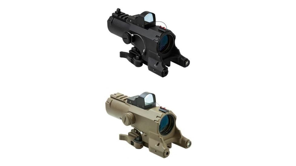 VISM ECO Prismatic 4X Scope w/Laser &amp; NAV LED, Black, Tan