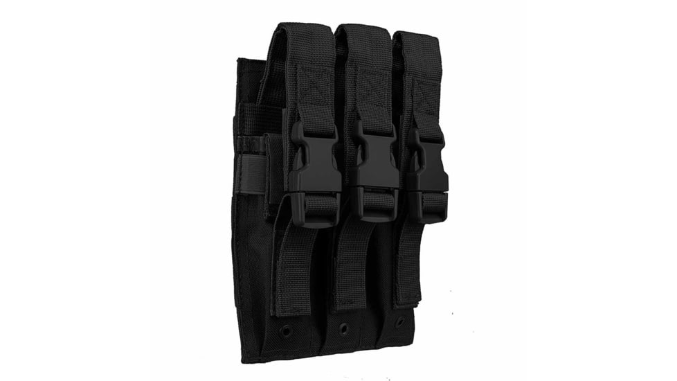 VISM MOLLE Hi-Cap Pistol Triple Magazine Pouch, Black, CVMP3030B