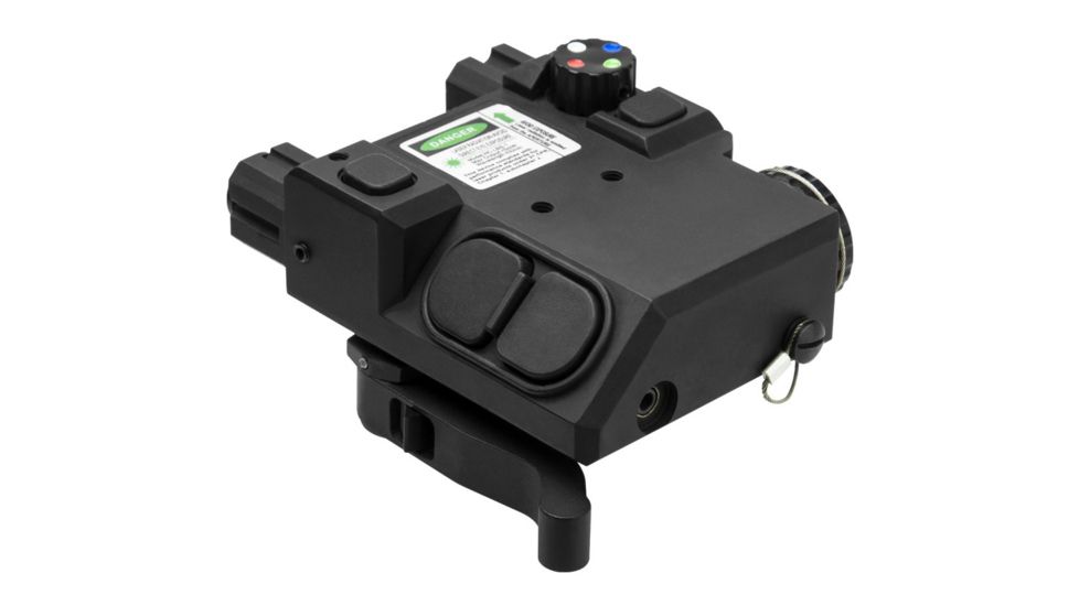 VISM QR Laser Designator Box w/ Green Laser Sight and 4 Color LED NAV Lights, Black VLG4NVQRB