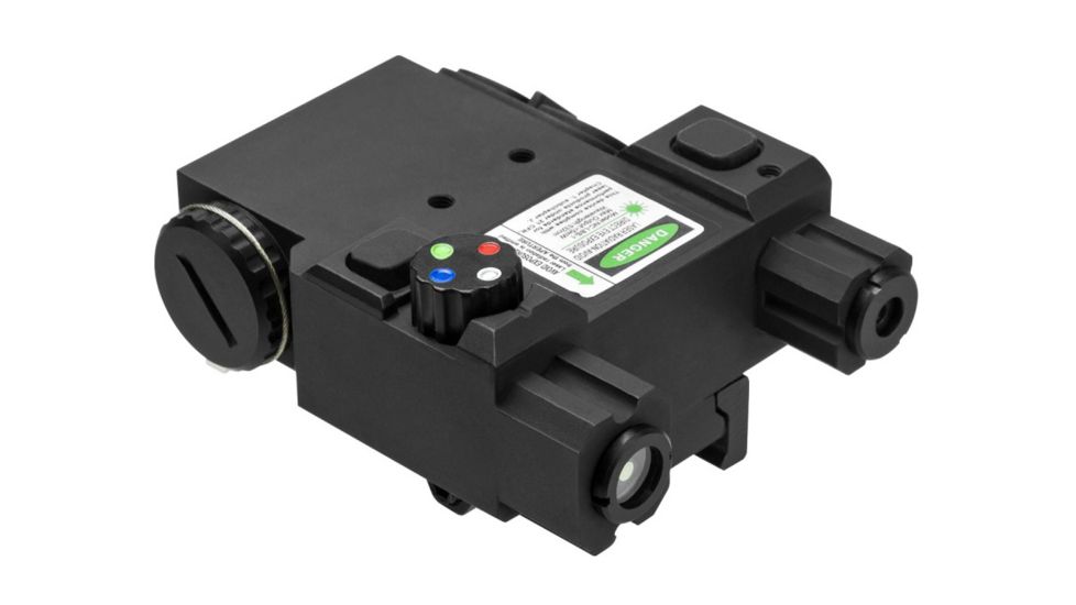 VISM QR Laser Designator Box w/ Green Laser Sight and 4 Color LED NAV Lights, Black VLG4NVQRB