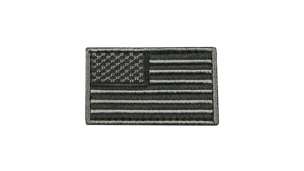 VISM Usa Flag Patch Embroidered, Black, CVUSAE3028B
