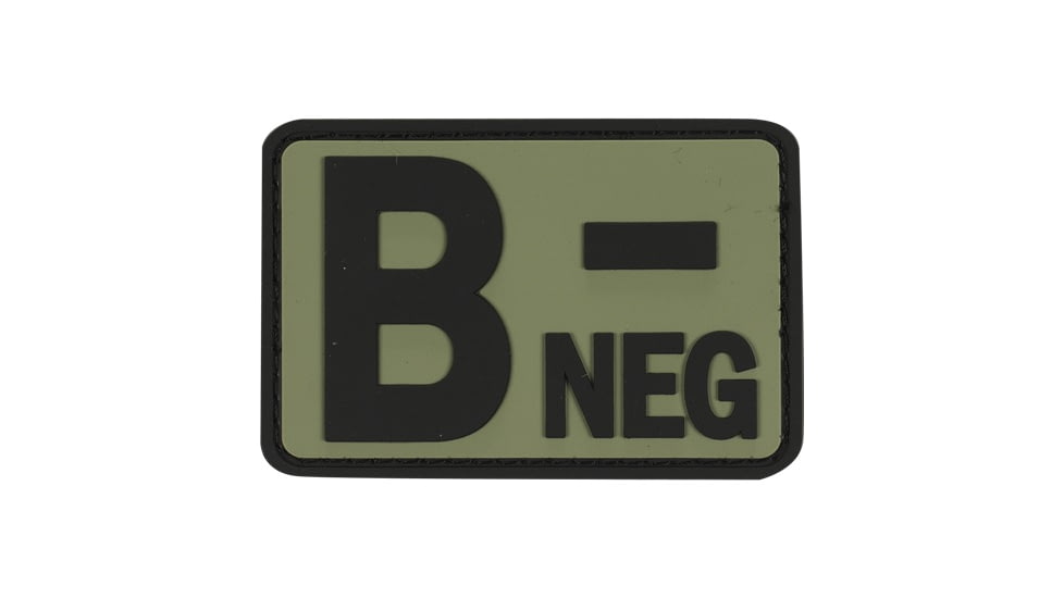 Voodoo Tactical Blood Type Rubber Patch, B-, OD Green, 07-0994004000
