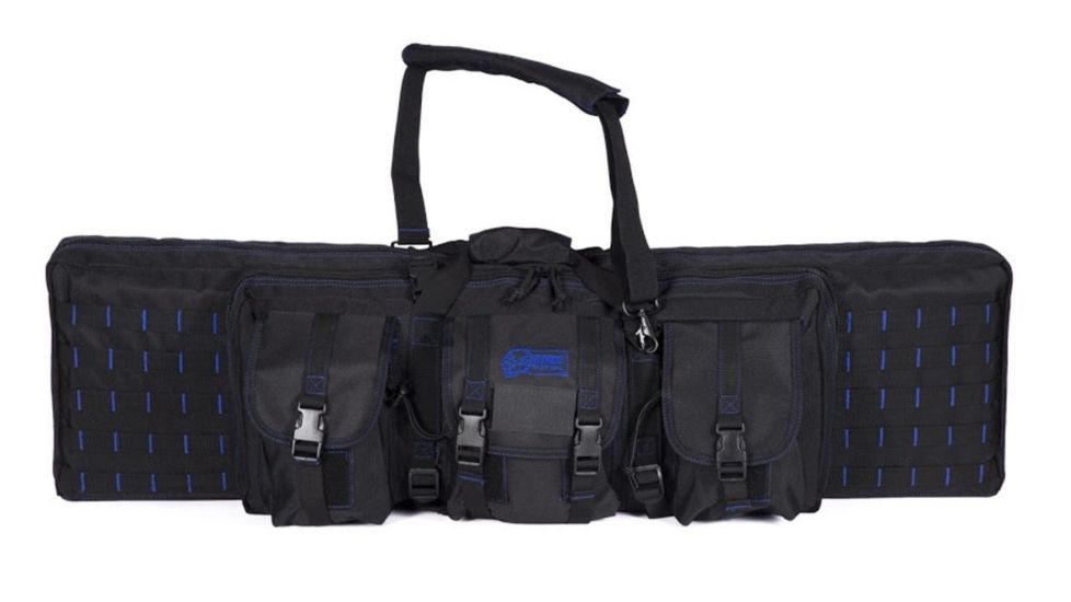 Voodoo Tactical 42in Padded Weapons Case w/Die Cut MOLLE, Black/Blue, 42in, 15-7619136000