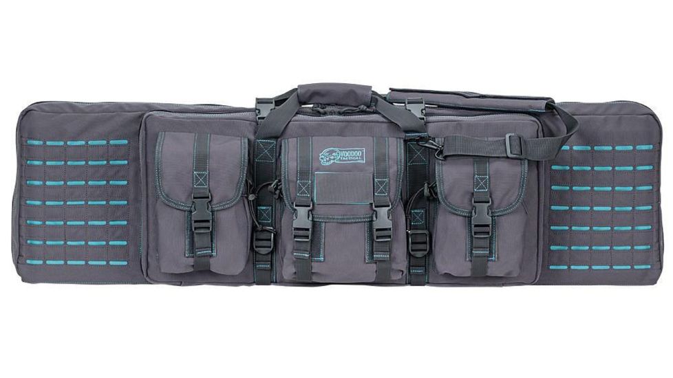 Voodoo Tactical 42in Padded Weapons Case w/Die Cut MOLLE, Gray/Teal, 42in, 15-7619161000