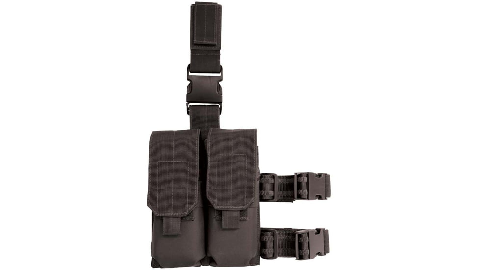 Voodoo Tactical Drop Leg Platform w/Attached M4/M16 Double Mag Pouch, Black, 20-9308001000