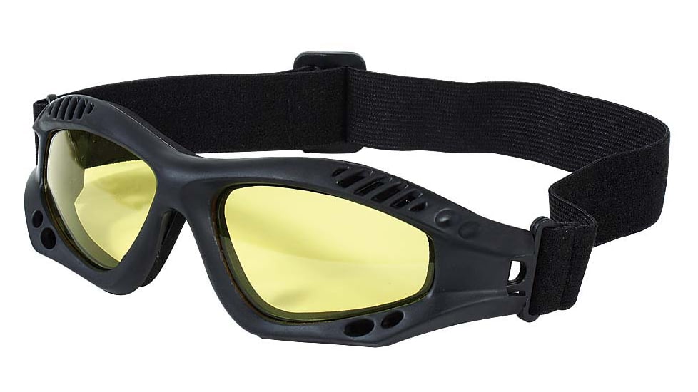 Voodoo Tactical Sportac Goggle Glasses, Black/Yellow Lens, 02-8832017000