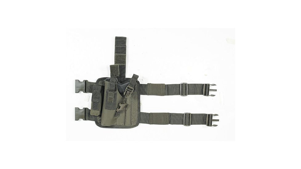 Voodoo Tactical Tactical Drop Leg Holster, Universal, Left Hand, OD Green, 20-0052004002