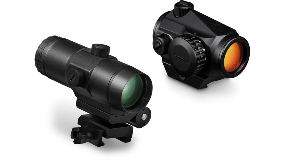 Vortex Crossfire II 2 MOA Red Dot Sight, 1x22mm, Red Dot, Anodized Matte, Black, w/Vortex VMX-3T 3x Magnifier Flip Mount, CF-RD2-KIT2