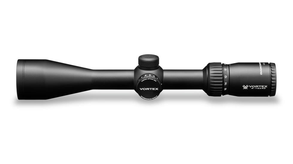 OpticsPlanet Exclusive Vortex Diamondback HP 4-16x42mm Rifle Scope, 1in Tube, Second Focal Plane, V-Plex Reticle, Matte, Hard Anodized, Black, DBK-10021