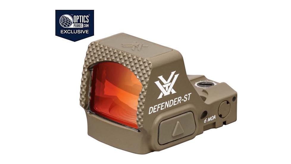 Vortex Optics OPMOD Defender-ST 1x Reflex Micro Red Dot, 6 MOA Dot, Tan, 843829145855