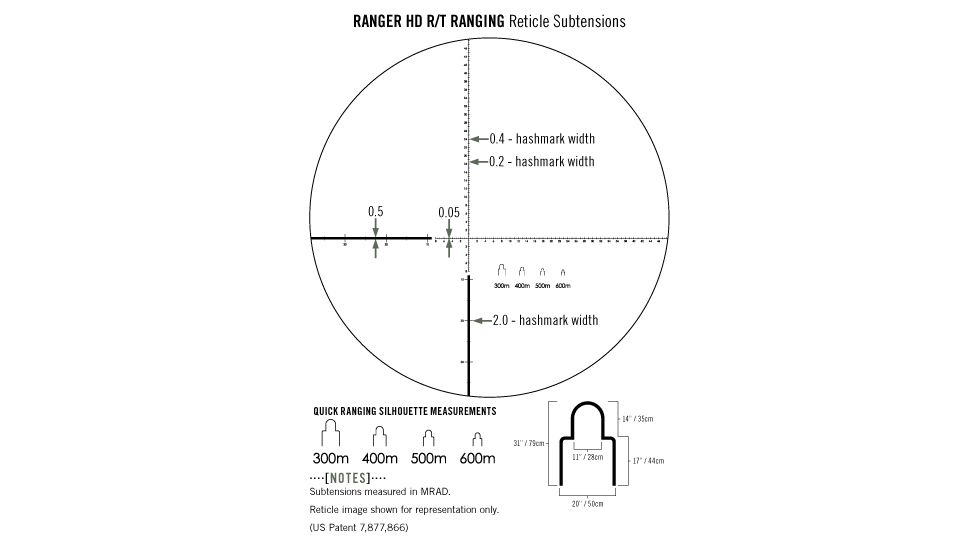 Vortex Ranger HD R/T Ranging Reticle Subtensions