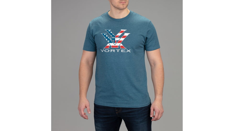 Vortex Stars and Stripes Short Sleeve T-Shirt - Mens, Blue, Medium, 121-13-SBHM