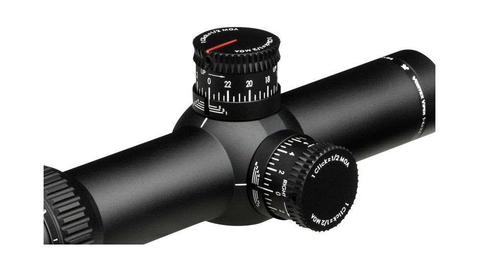 Vortex Viper PST 1-4x24 Rifle Scope, 30mm Tube, Second Focal Plane, TMCQ MOA Reticle, Hard Anodized, Black, PST-14ST-A