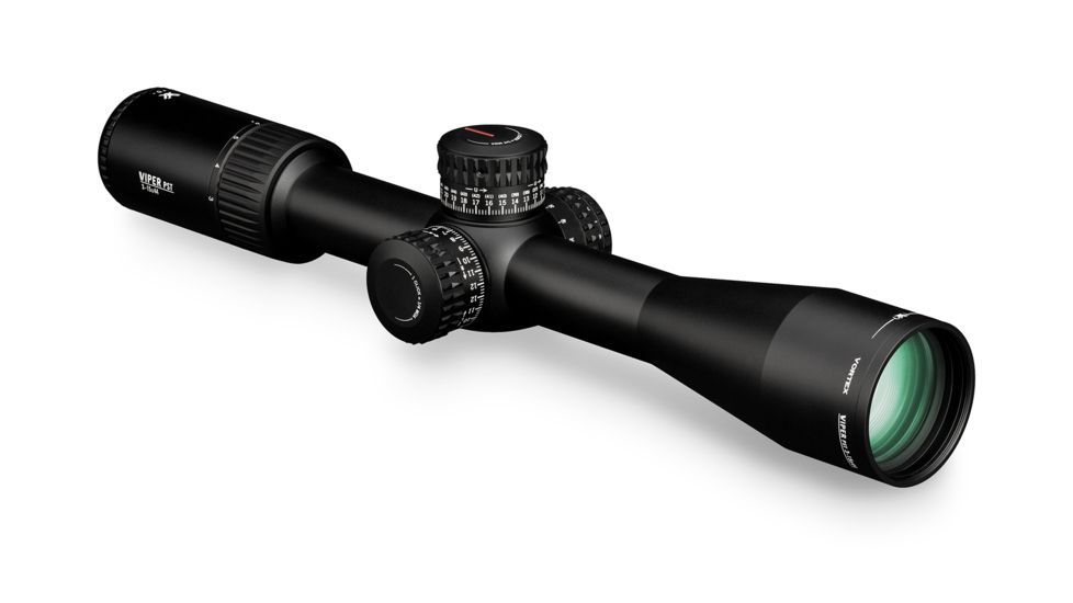 Vortex Viper PST Gen II 3-15x44 mm Rifle Scope, 30 mm Tube, First Focal Plane, Black, Hard Anodized, Red EBR-7C MOA Reticle, MOA Adjustment, PST-3156
