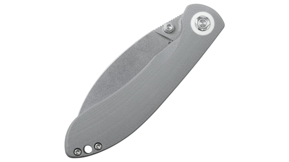 Vosteed Nightshade Folding Knife, 4.25in Closed, 3.25in Stonewash Nitro V Steel Blade, Gray G10 Handle, Thumb Stud, NSTS32NWGH