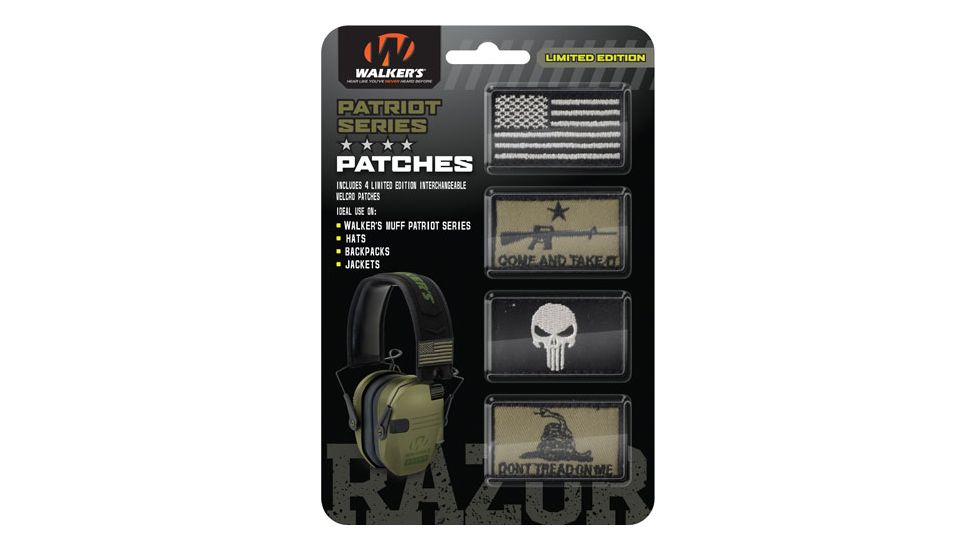 Walkers Patriot Patch Kit - 4 Assorted Patches, American Flag Version, GWP-PATKIT