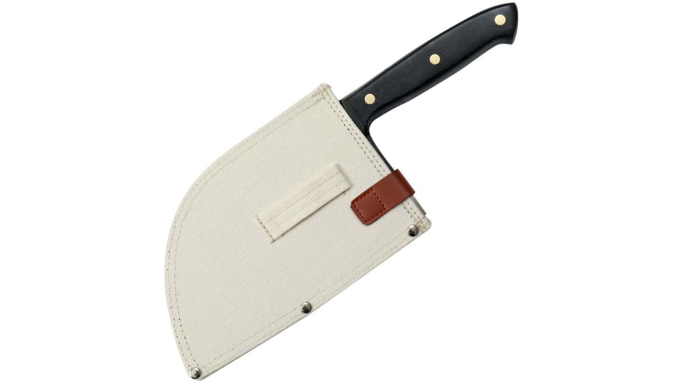 WatchFire Serbian Cleaver, 6.75in 7Cr17MoV Stainless Steel Blade, Black Pakkawood Handle, 1006373
