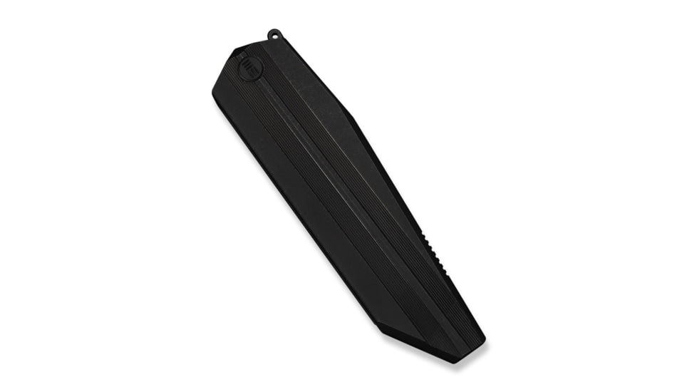 We Knife Co Ltd Collinear Flipper Knife Black Titanium Handle And Endcap 3.67inch Black Stonewashed Bohler M390 Blade