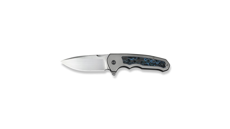 We Knife Co Ltd Starlash Flipper Knife Polished Bead Blasted Titanium Handle With Arctic Storm Fatcarbon Fiber Inlay 3.97inch Hand Rubbed Satin Bohler M390 Blade